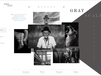 GrayScale Photography Landing Page design sketch ux design ui ux web