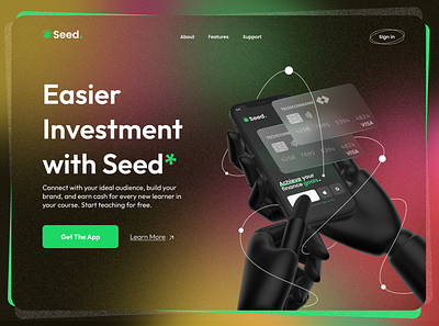 Investment App - Landing Page finance landingpage ui website