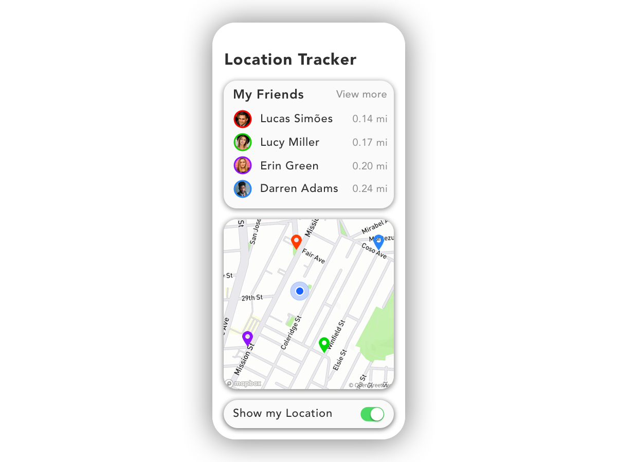 Daily UI 020 Location Tracker by Fin Taylor on Dribbble