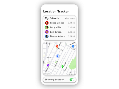 Daily UI #020 - Location Tracker 020 app daily 100 challenge daily ui dailyui design friends location location tracker map tracker ui ux