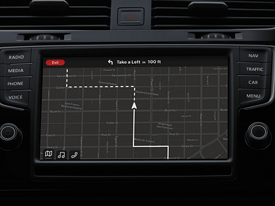 Daily UI #034 - Car interface 034 car car interface carplay daily 100 challenge daily ui dailyui dark design map navigate navigation ui ux
