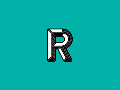 R black branding grey identity logo mint monogram r
