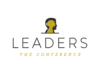 LEADERS the conference black conference gold leaders logo man white woman