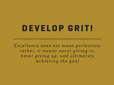 Grit Poster excellence fun giving goal gold grit perfection poster type