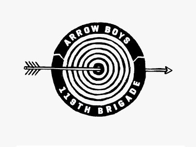 Arrowboys arrow brigade hand drawn one color target vintage