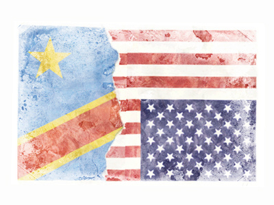 USA // Congo blue congo distress flag national red texture usa white yellow