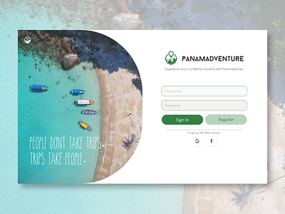 PanamAdventure DailyUI Challange 001 100daychallange dailyui design graphic design login sign up ui ux web design