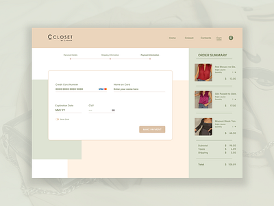 Ccloset Payment Page
DailyUI Challange 002