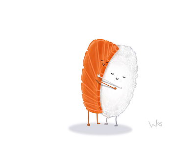 Salmon + Rice drawing love procreate sushi