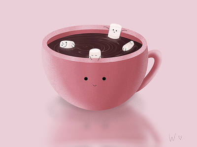 Hot chocolate time ☕️ art cup cutie drawing hot chocolate marshmallow procreate
