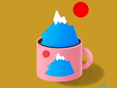 Mountain mug art drawing mountain mug procreate