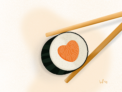 Sushi time art digital draw procreate roll sushi