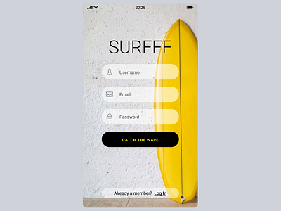 Sign Up - Daily UI #001 daily 100 daily challenge design sign sign up form surf ui