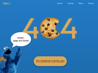 404 Page - Daily UI #008 404 page cookie daily 100 daily challenge design