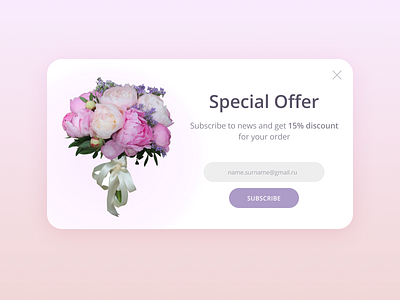 Pop-Up / Overlay - Daily UI #016 daily 100 daily challenge design discount overlay popup special offer subscribe ui