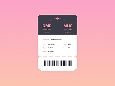 Boarding Pass - Daily UI #024