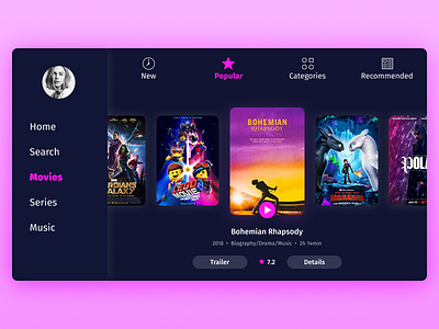 TV App - Daily UI #025 app daily 100 daily challenge design film tv app ui video