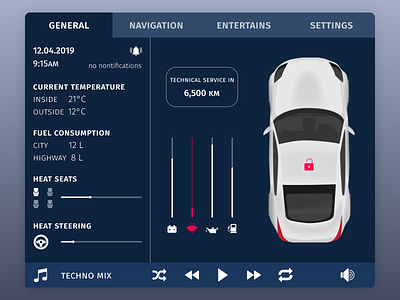 Car Interface - Daily UI #034
