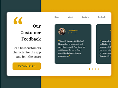 Testimonials - Daily UI #039 customer daily 100 daily challenge design feedback testimonials