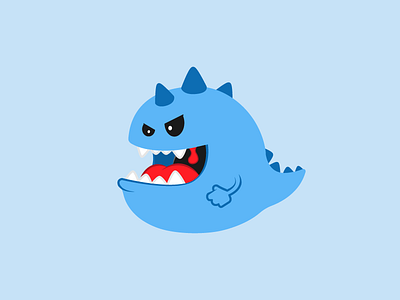 Monster blue game illustration monster ramped skate