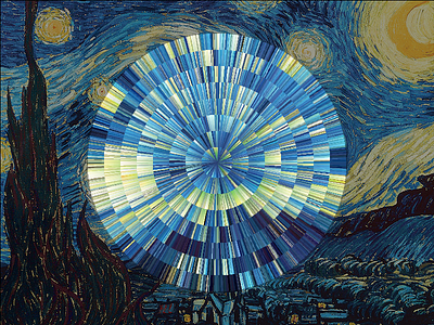 The Starry Night Remix. colors generative art lerping processing starry night van gogh vincent van gogh