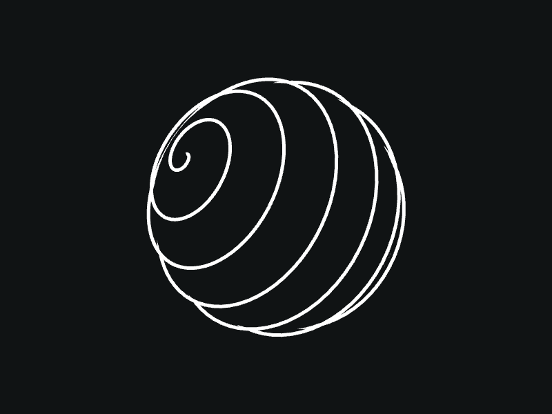 Spiral on a sphere. animation creative coding loop minimalism motion processing programming