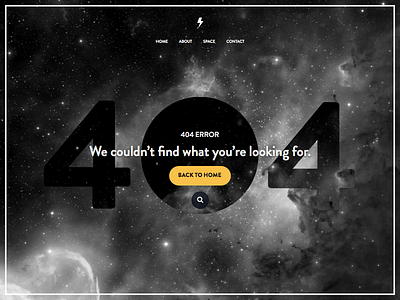 Day 008 - Daily UI - 404 Error 404 error blackandwhite daily ui day 8 space universe