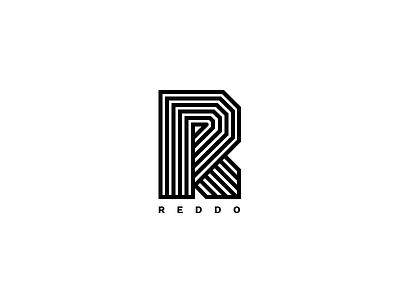 Reddo logomark variation geometric illustrator letter r logo logomark monogram r reddo thick lines