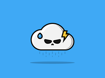 Mad #4 - Cloud cartoon cloud cloudy illustration illustrator lightning mad rain raindrops