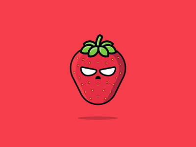 Mad #5 Strawberry cartoon explosion flat fruit illustration illustrator mad strawberry svg vector