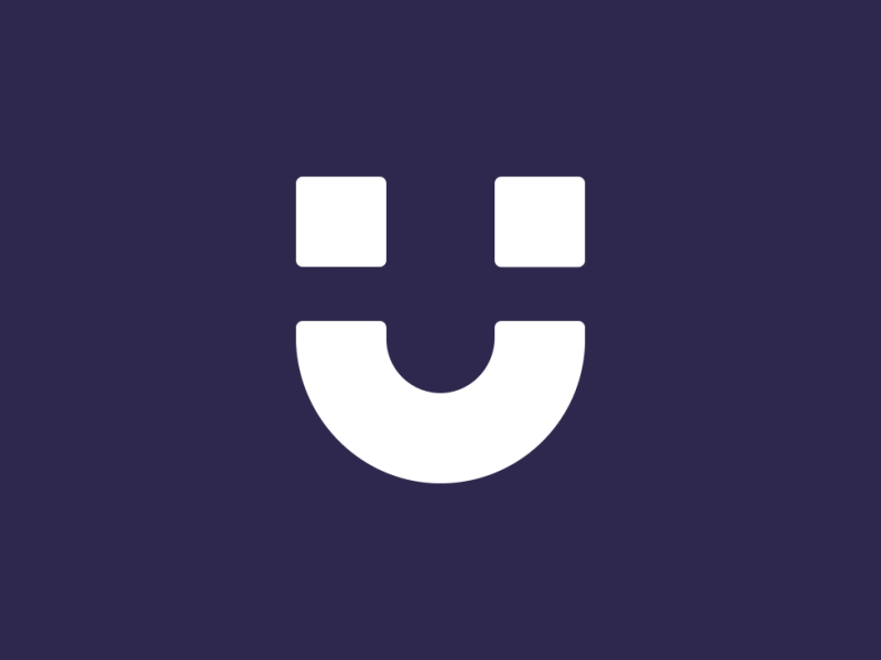 Unhoard logo animation animation letter u logo loop mark minimal motion graphics purple three colors u unhoard