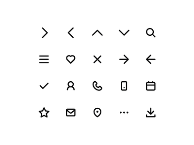 Simple icon set. (WIP) basic icon line mds minimal set simple stroke thick wip