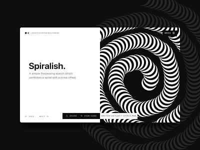 Experimental UI - Spiralish. black doodle exercise minimal simple sketch snake spiral spiralish ui design white