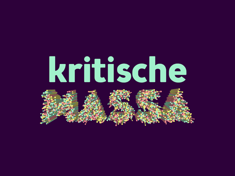 Cover Kritische Massa 3d art cover dots generative mass massa motion particles processing tubes typography