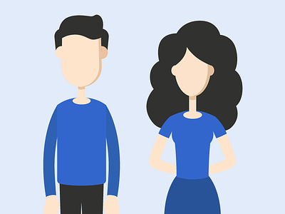 Rejected. blue character design characters expression flat illustration illustrator man minimal woman