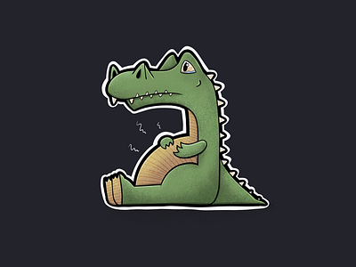 Sitting Animal Series: Croc croc crocodile doodle hangry hungry illustration procreate sitting