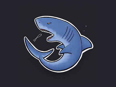 Sitting Animal Series: Shark doodle fish illustration practice procreate raster shark