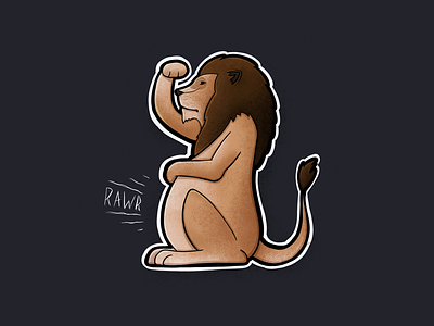 Sitting Animal Series: Lion animal doodle hungry illustration illustrator lion procreate rawr sitting sketch