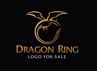 Winged Dragon Ring Logo Design dragon elegant luxury ring wings wings dragon wings dragon