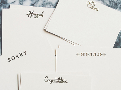 The Celebratory Collection collection cotton design lettering letterpress paper postcards script stationary typography