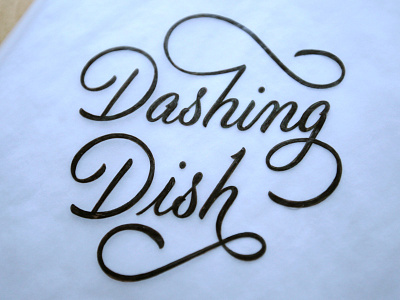 Dashing Dish Script flourish lettering micron sketch typography wip
