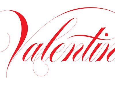 Jour de Valentines Heureux elegant flourish holiday lettering ligature romantic script valentine
