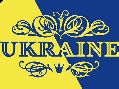Ukraine dieline flourishes lettering ornamental serif slab typography