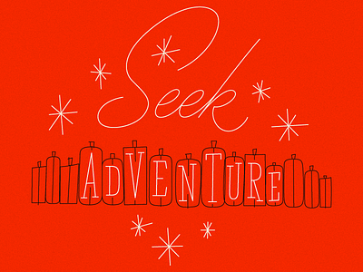 Seek Adventure adventure illustration lettering luggage phraseology script slab serif travel typography