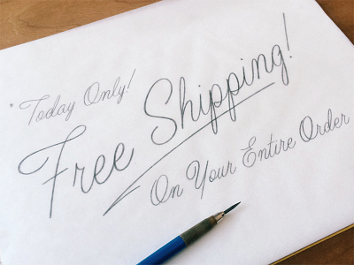 Free Shipping! design font free shipping inspiration lettering mono script sketch typography