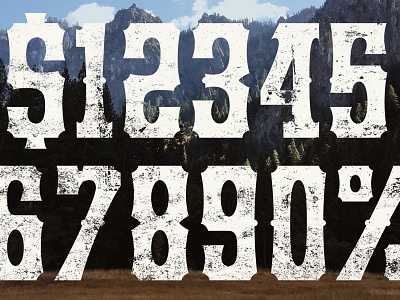 Yuma design dollar font numbers numerals peek percent preview product rough typeface western