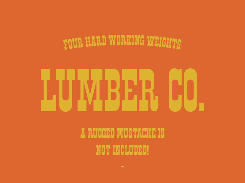 Say hello to the Lumber Co. Family announcement design family font for sale lettering product release serif slab typeface western
