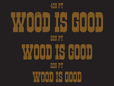 Wood is Good bold font lettering slab serif typeface typography western