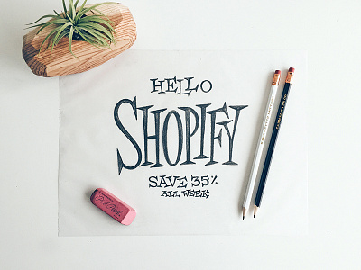 Hello Shopify! announcement design foundry lettering shopify typography website