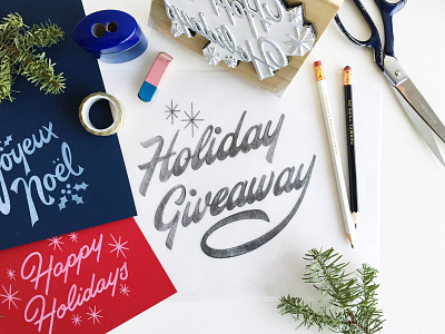 Holiday Giveaway announcement calligritype contest festive fun giveaway holiday lettering submissions typography